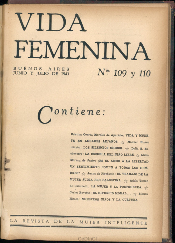 Vida femenina nº 109 y 110
