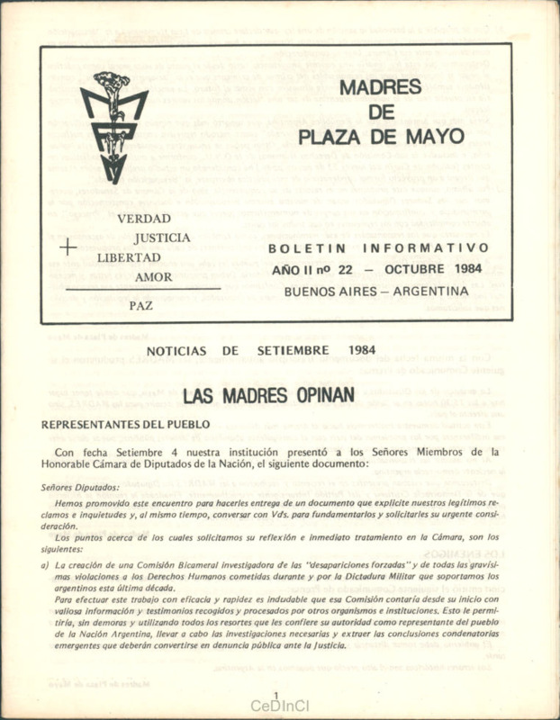 Boletín de las Madres de Plaza de Mayo nº 22