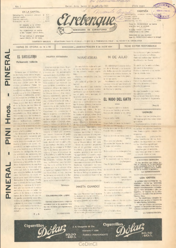El Rebenque. Semanario de Caricaturas nº 2
