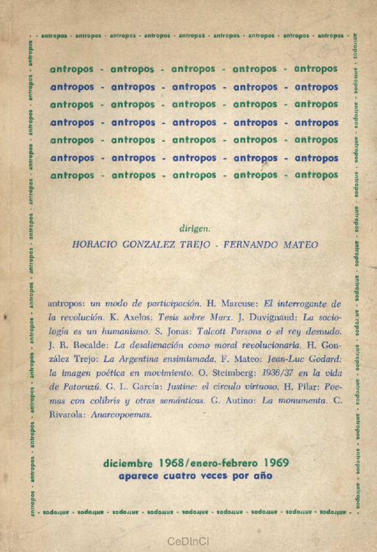 Antropos. Revista de ciencias del hombre nº 1