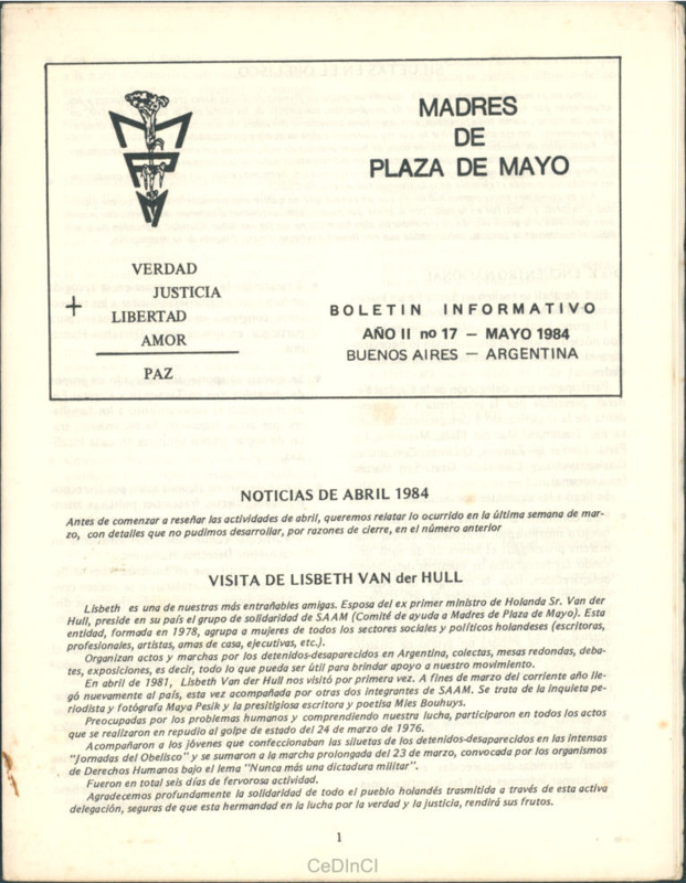 Boletín de las Madres de Plaza de Mayo nº 17