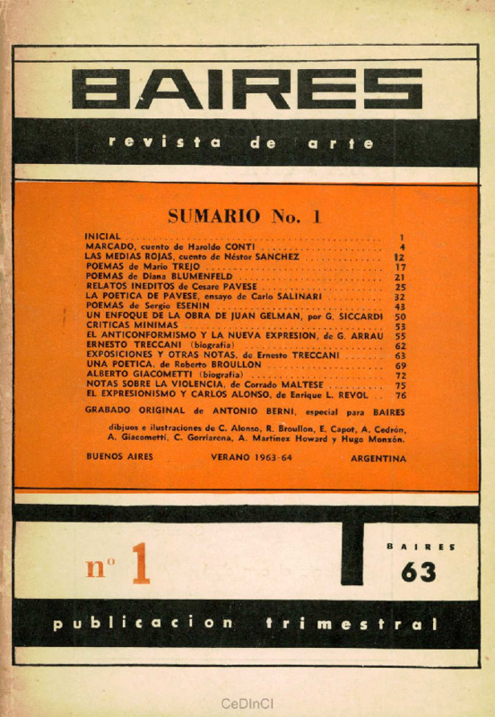 Baires. Revista de Arte nº 1