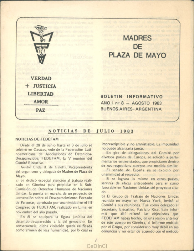 Boletín de las Madres de Plaza de Mayo nº 8