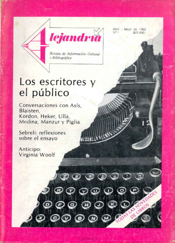 Alejandría. Revista de información cultural y bibliográfica nº 1