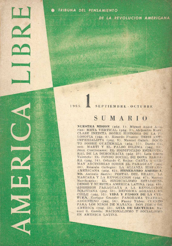 América Libre. Tribuna del pensamiento de la revolución americana nº 1